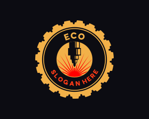 Ironwork - Laser Machine Cog logo design