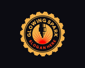 Laser Machine Cog  logo design