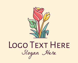 Rose - Colorful Flower Decor logo design