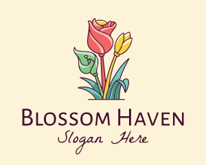 Flowering - Colorful Flower Decor logo design