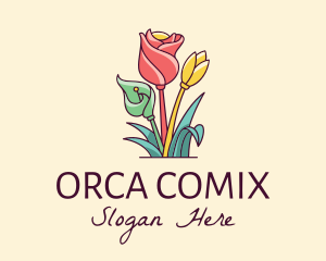 Orchid - Colorful Flower Decor logo design