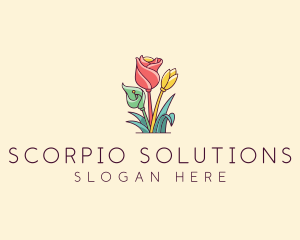 Bouquet Flower Floristry logo design