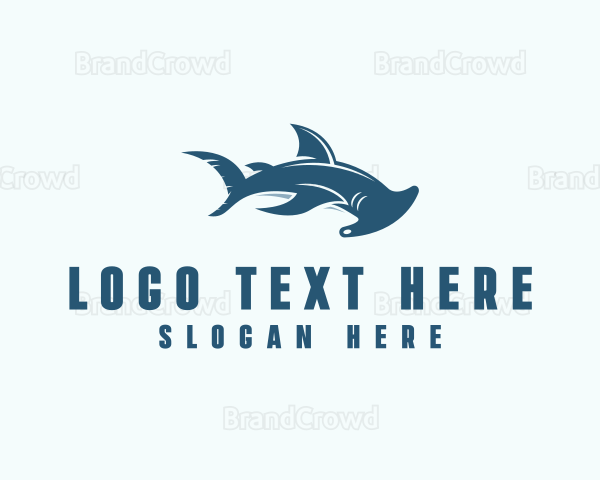 Ocean Hammer Head Shark Logo