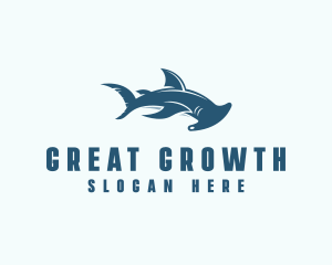 Ocean Hammer Head Shark  logo design