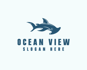 Ocean Hammer Head Shark  logo design