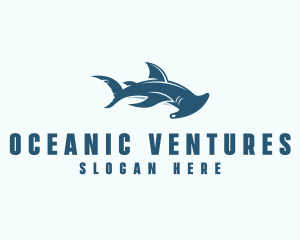 Ocean Hammer Head Shark  logo design