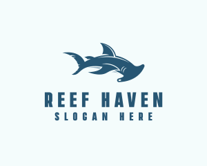 Ocean Hammer Head Shark  logo design