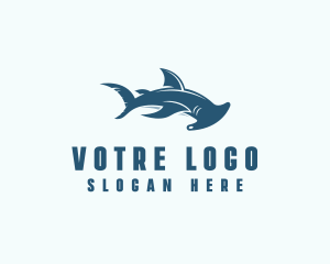 Aquarium - Ocean Hammer Head Shark logo design