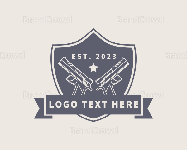 Gun Shield Weapon Logo