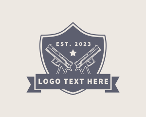 Shooting Range - Gun Shield Weapon logo design