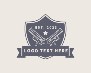Police - Gun Shield Weapon logo design