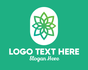 Vegan - Green Lotus Flower logo design