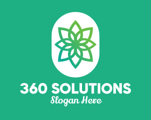 Green Lotus Flower  logo design