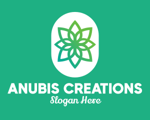 Green Lotus Flower  logo design