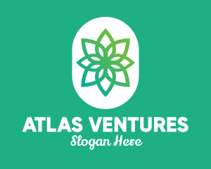 Green Lotus Flower  logo design