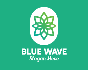 Green Lotus Flower  logo design