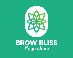 Green Lotus Flower  logo design