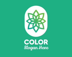 Vegan - Green Lotus Flower logo design