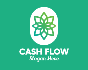 Green Lotus Flower  logo design