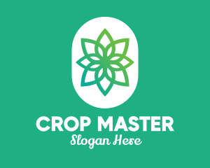 Green Lotus Flower  logo design