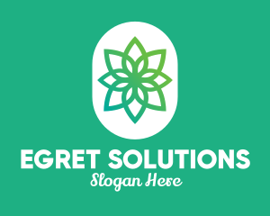 Green Lotus Flower  logo design