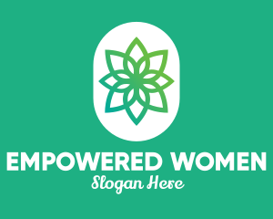 Green Lotus Flower  logo design