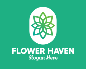 Green Lotus Flower  logo design