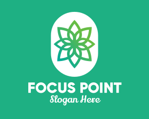 Green Lotus Flower  logo design