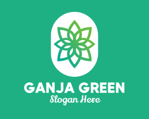 Green Lotus Flower  logo design