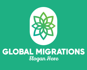 Green Lotus Flower  logo design