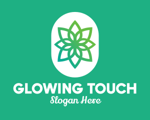 Green Lotus Flower  logo design