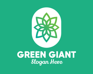 Green Lotus Flower  logo design