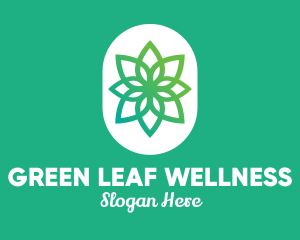 Green Lotus Flower  logo design