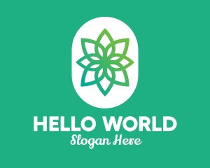 Green Lotus Flower  logo design