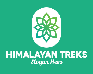 Green Lotus Flower  logo design