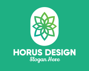 Green Lotus Flower  logo design