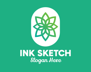 Green Lotus Flower  logo design