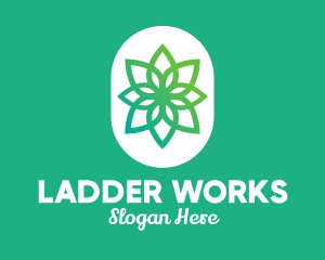 Green Lotus Flower  logo design