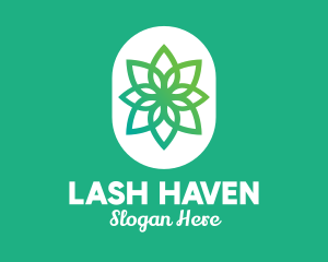 Green Lotus Flower  logo design