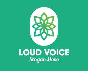 Green Lotus Flower  logo design