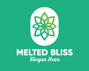 Green Lotus Flower  logo design