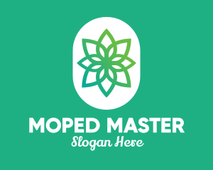 Green Lotus Flower  logo design