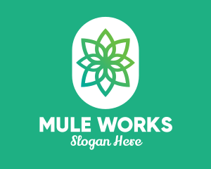 Green Lotus Flower  logo design