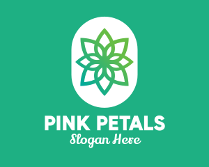 Green Lotus Flower  logo design