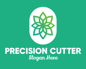 Green Lotus Flower  logo design