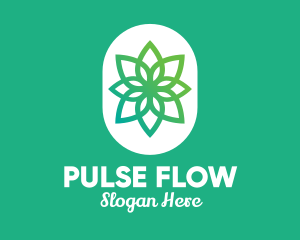 Green Lotus Flower  logo design