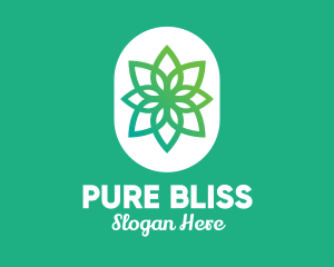 Green Lotus Flower  logo design