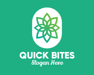 Green Lotus Flower  logo design