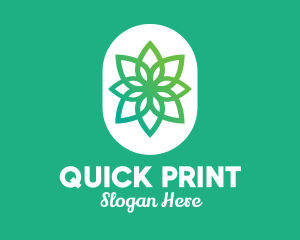 Green Lotus Flower  logo design