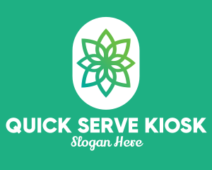 Green Lotus Flower  logo design